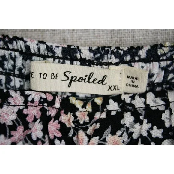 Live to Be Spoiled Women's Black Floral Dress XXL - Picture 3 of 4